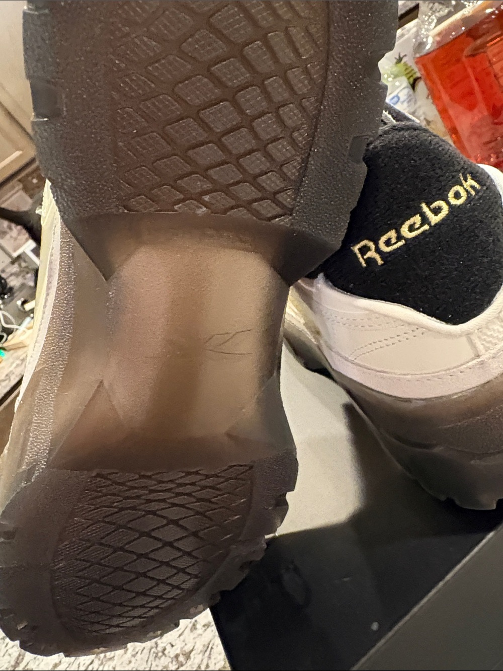 Reebok Women’s Cream White and Black Athletic Sneakers - Picture 5 of 8